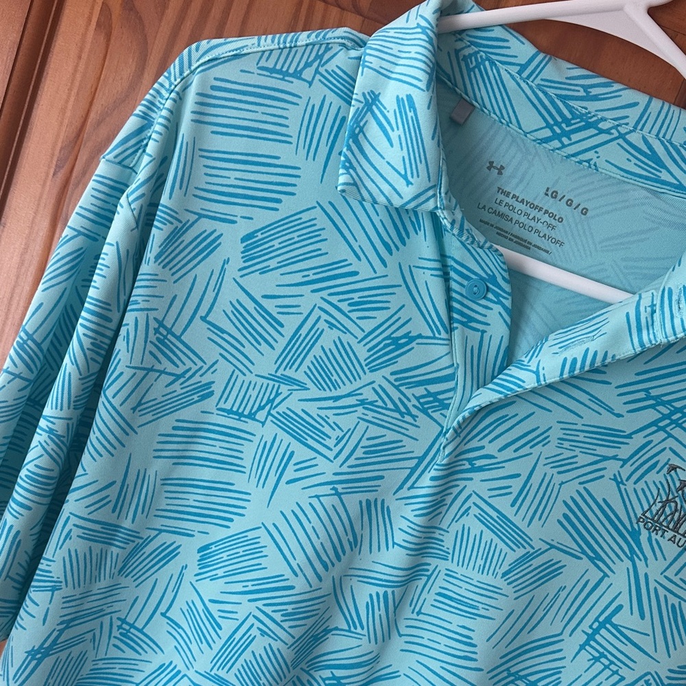 Under Armour Men's Aqua Patterned Polo - Picture 4 of 4